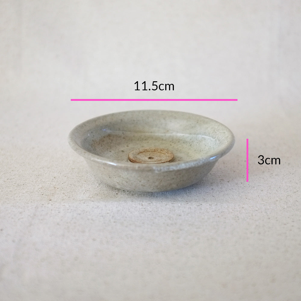 ash glaze incense bowl