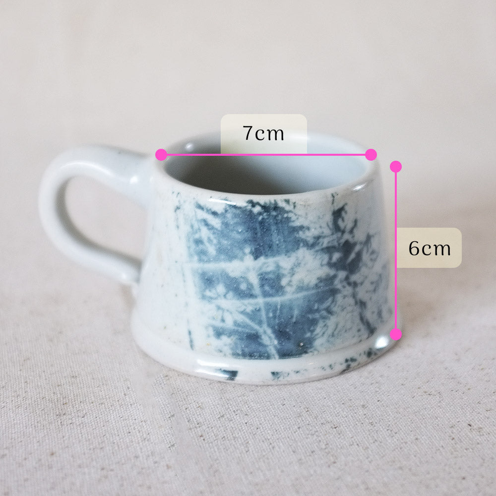 monoprint fern mug