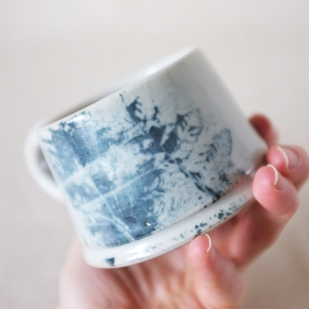 monoprint fern mug